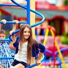 Girl sitting on the playground